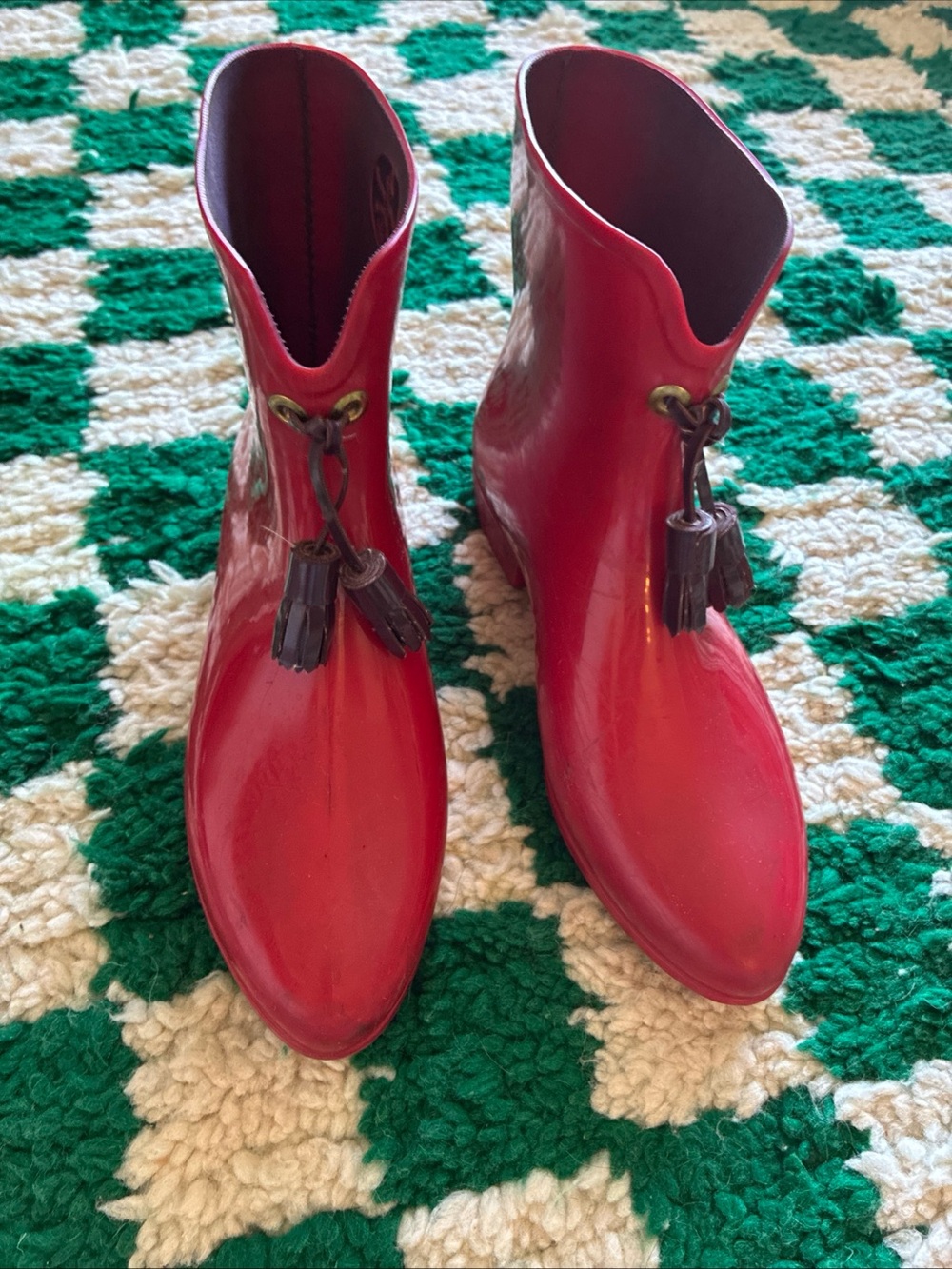 Melissa x Vivienne Westwood Red Rubber Rain boots Size 9